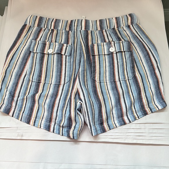 Lane Bryant Linen Blend Draw String Striped Summer Shorts - Picture 7 of 7